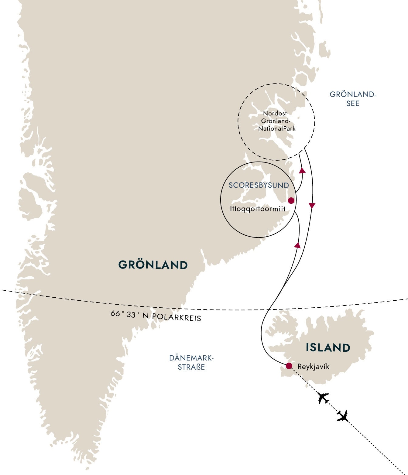 route-karte-gay-expedition-gronland-nordosten-fjord-kangertittivaq-fjordsystems-nationalpark